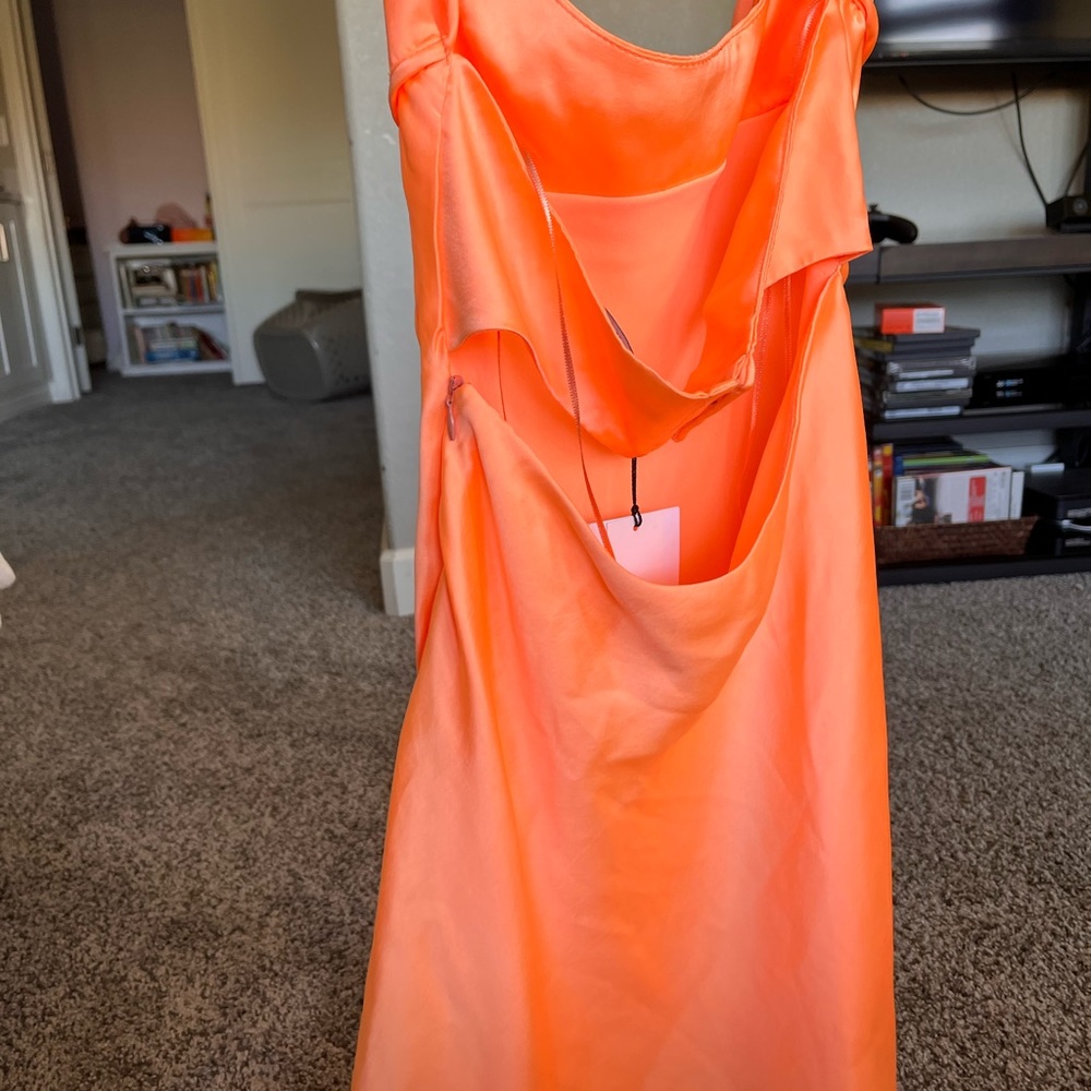 zara, neon orange mini dress, brand new
